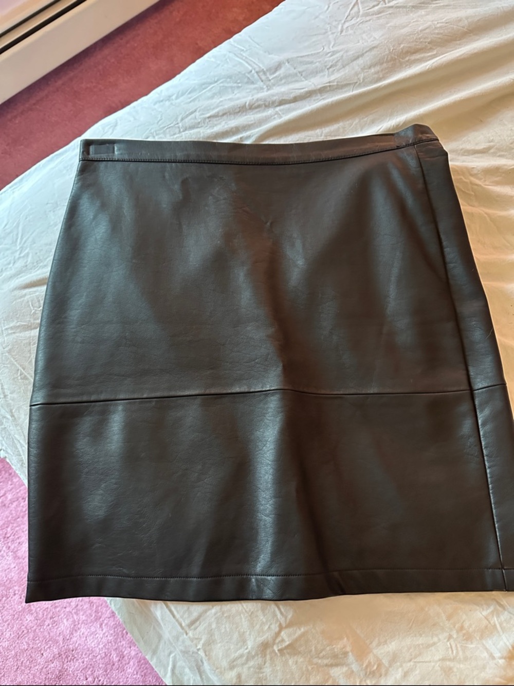 French Connection Dark Brown Faux Leather Mini Skirt